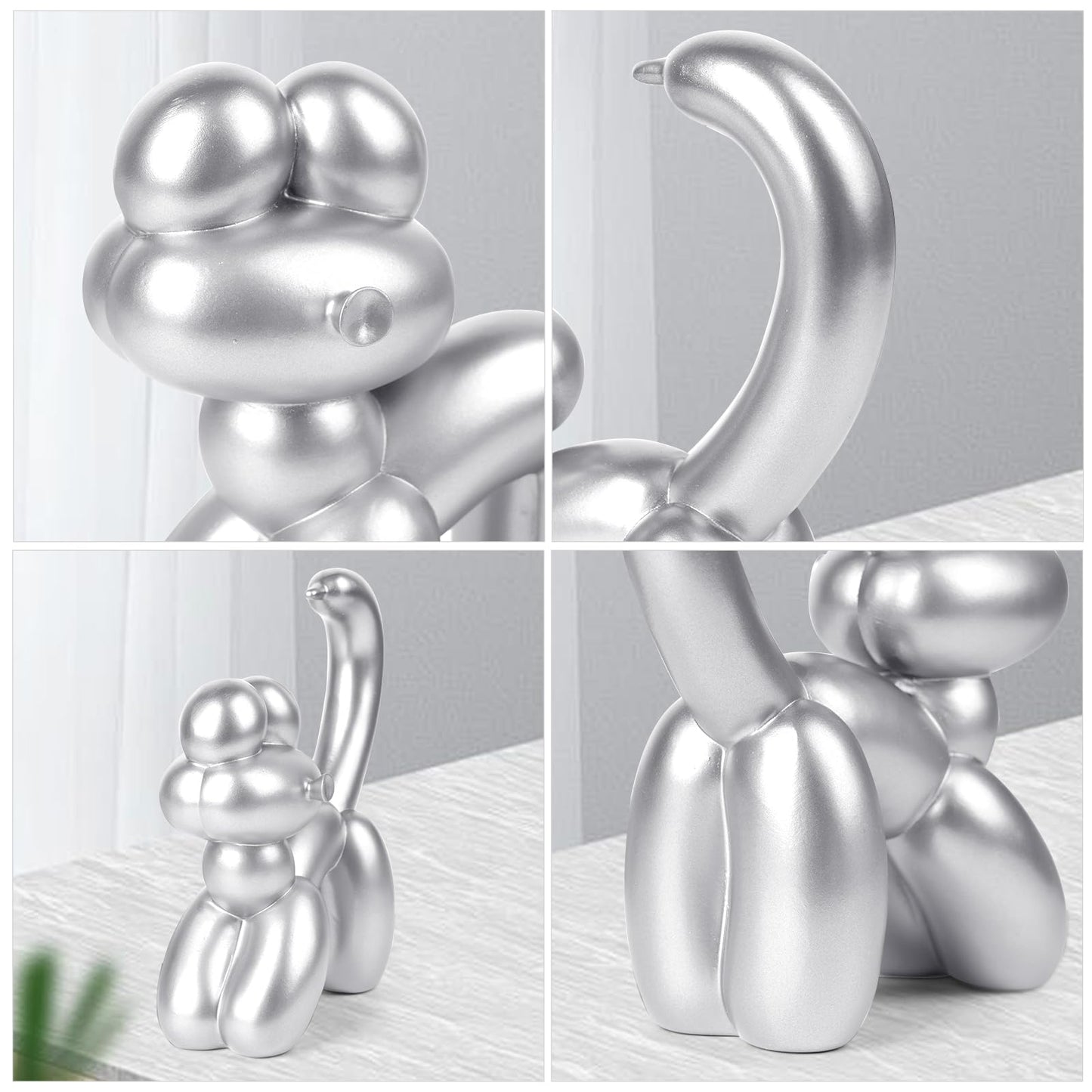 VOFSTAND Balloon Cat Decor, 7.8 Inch, Silver