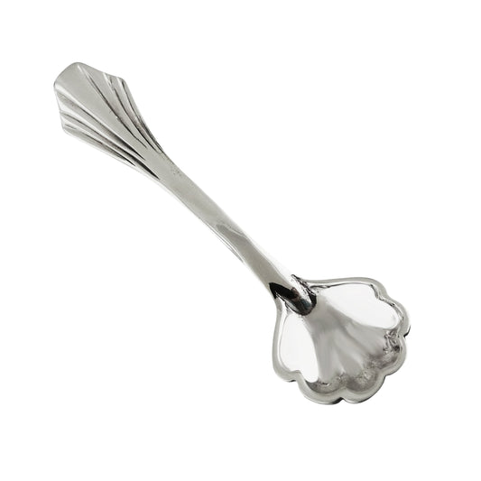 Sterling Silver Small Scalloped Edge Salt Spoon, Mustard Spoons