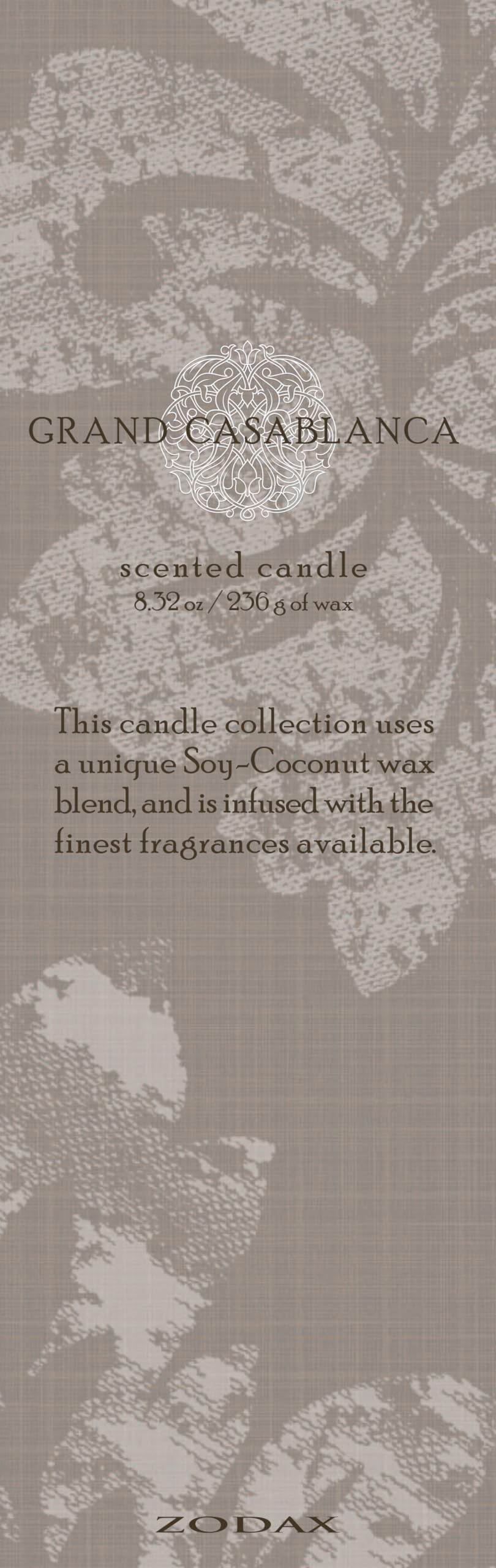 Zodax Grand Casablanca Glass Jar Scented Candle Trio for Home Decor - Ideal for Kitchen and Bathroom - Makes a Great Gift for Women and Men - Tahitian Gardenia - 8.3 Oz.