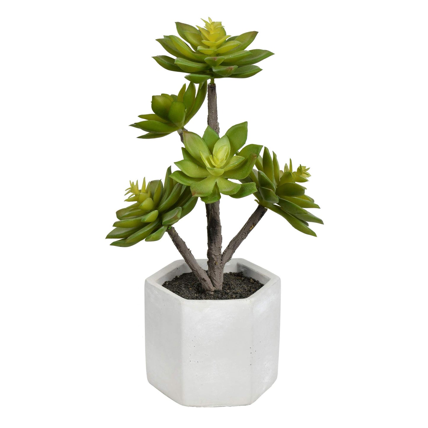 Vickerman Everyday Artificial 13" Succulent in a Cement Pot - Faux Indoor Potted Plant - Greenery for Home Or Office Decor - Maintenance Free