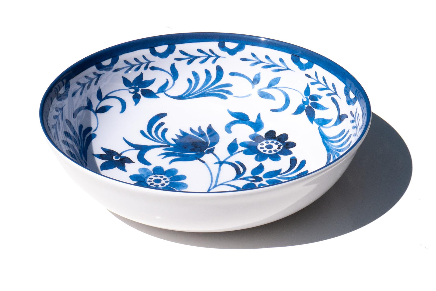 Medallion Flower Melamine Serving Bowl - Blue - 11.9"
