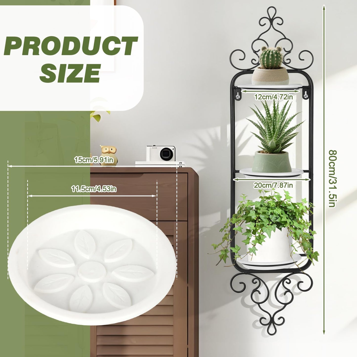 AQQHSAIN 2 Pcs Wall Plant Holder Wall Mounted Hanging Planter Vase for Indoor Outdoor Plants Window Plant Shelves Metal Hanging Planters for Indoor Plants and Flowers