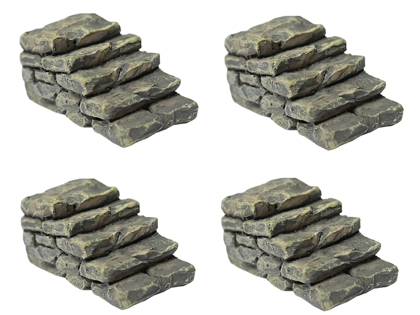 ZhangyiHot 4 PCS Miniature Stone Steps Artificial Decor Craft Home Fairy Garden Flower Pot Miniature Bridge Ornament Garden Stairs Accessories Outdoor Statues