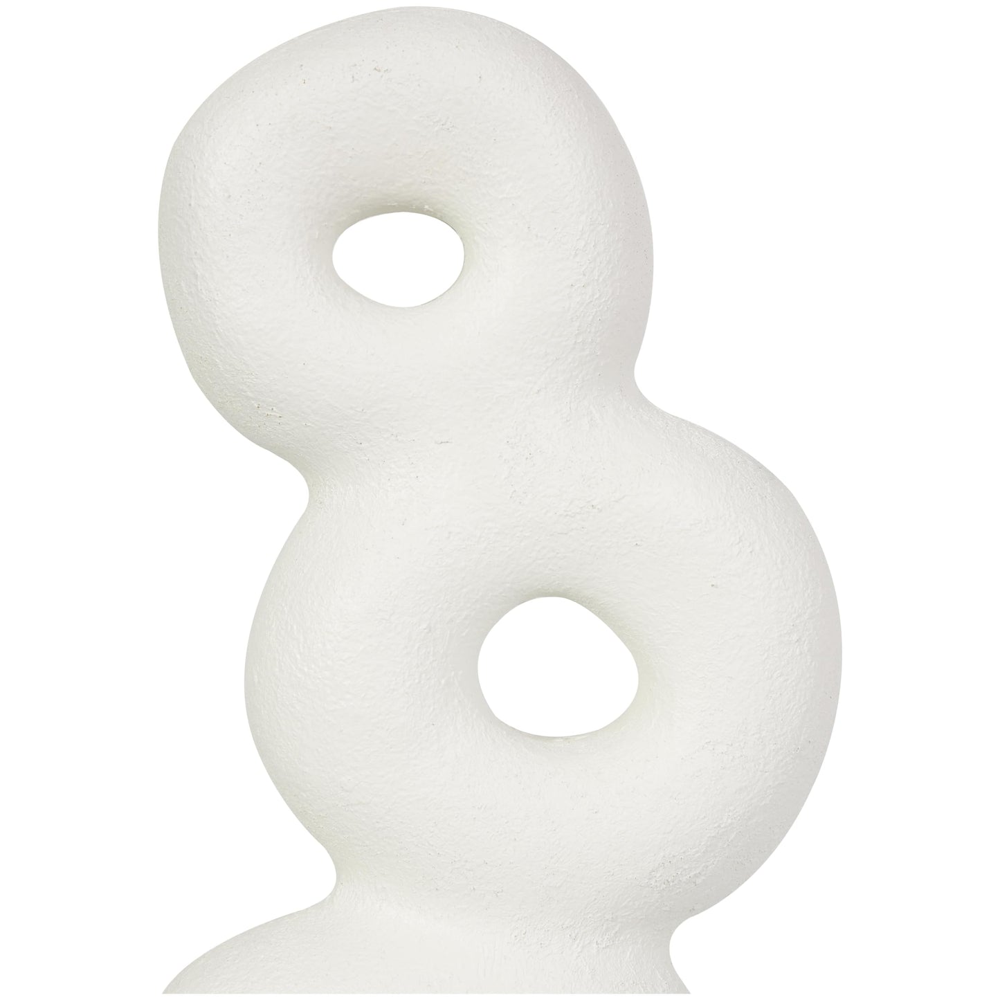 Deco 79 Resin Abstract Decorative Sculpture Stacked Circle Ring Home Decor Statue, Accent Figurine 11" x 5" x 18", White
