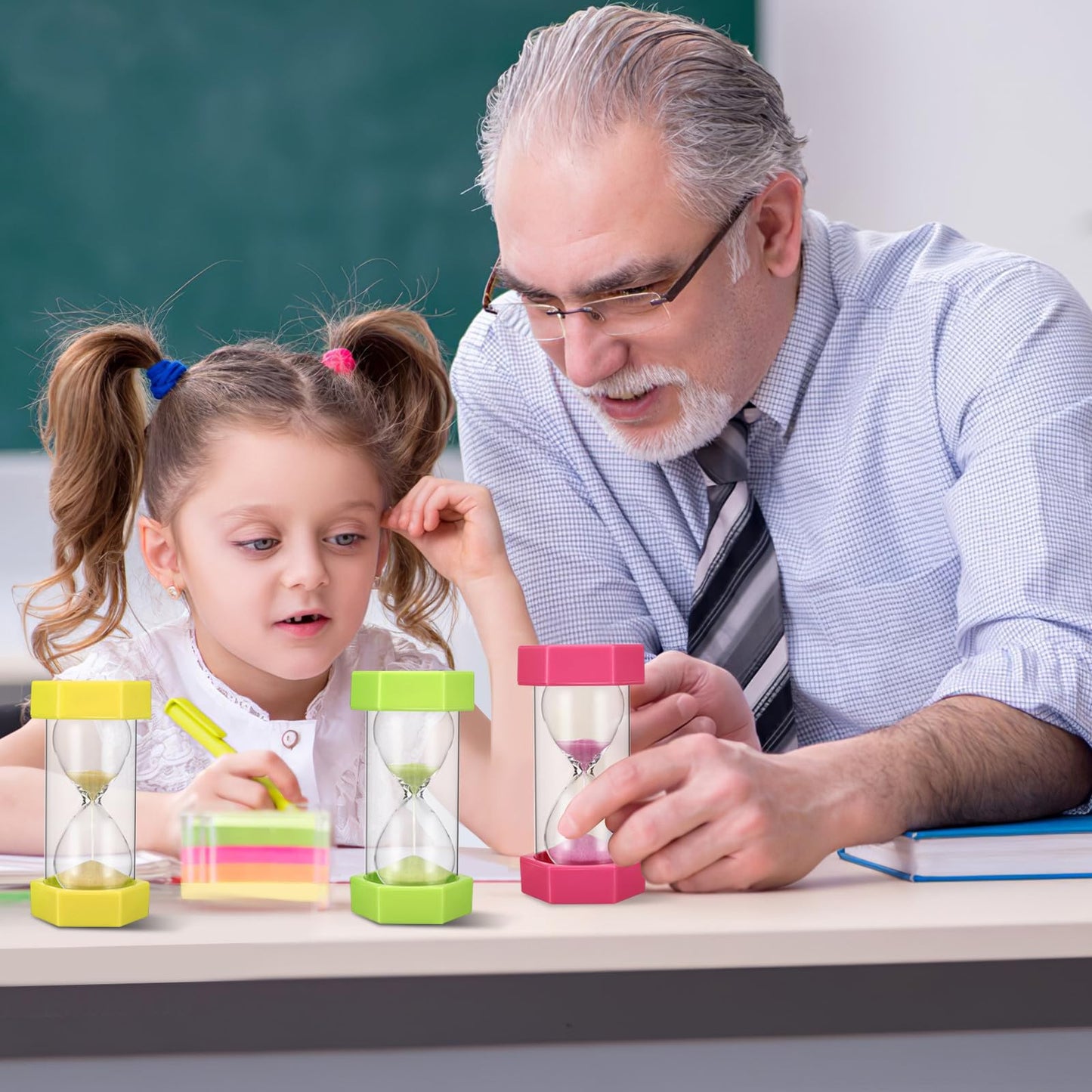 SHINEOFI 4 Pack Sand Timer for Kids 3/10/15/30 Minute Hourglass Timers Sand Timers Set for Classroom Homework Board Games Cooking Home and Office Use