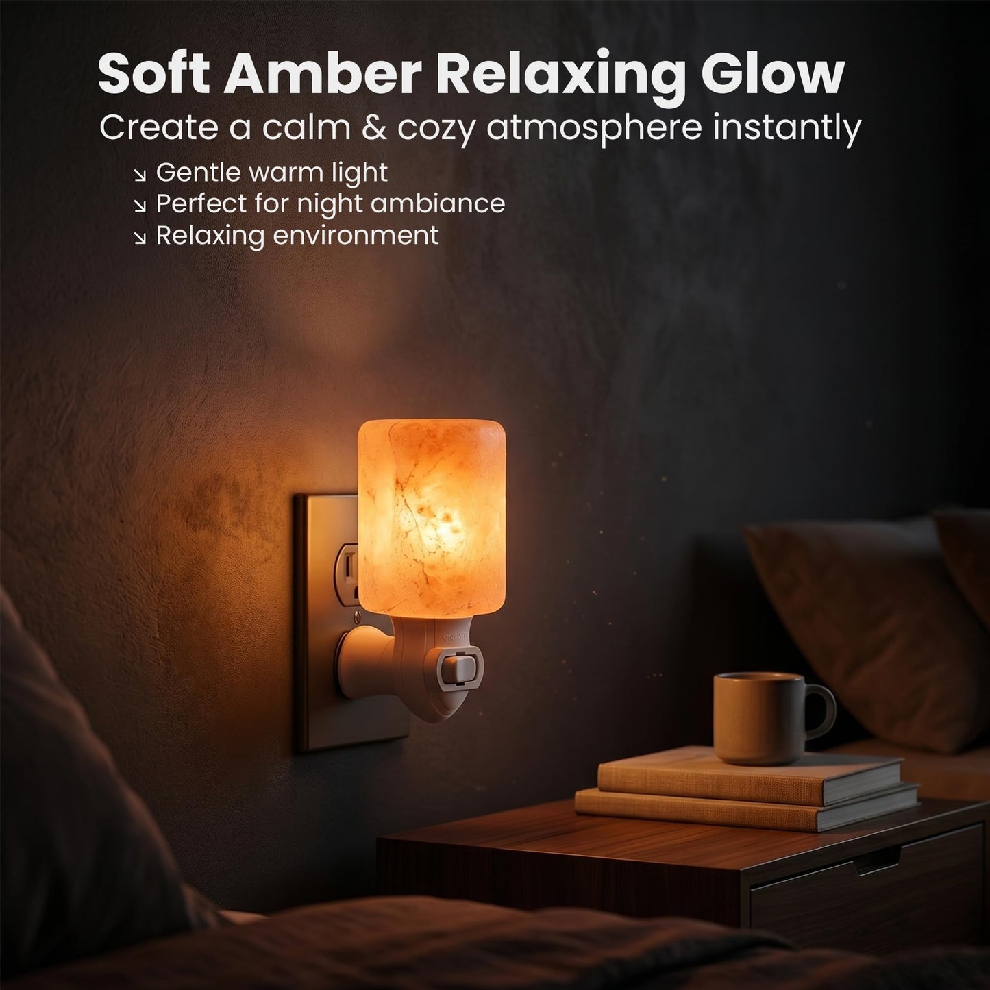SAF Naturals Himalayan Natural Pink Salt Wall Light Cylinder Shape, Hand Carved, Crystal Salt Wall Light for Bedroom, Hallway & Living Room