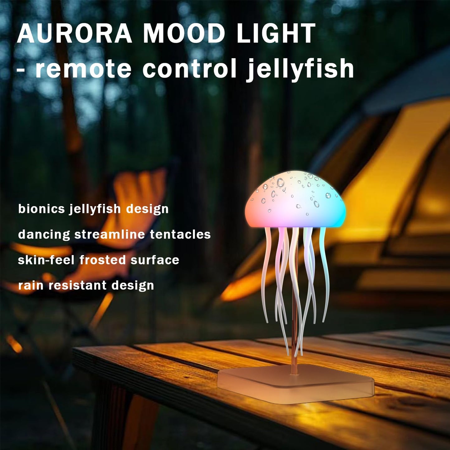 Camdii Jellyfish Lamp with Touch Sensor and Remote Control, Rechargeable Eye Friendly RGB Gradient Jellyfish Night Light as Desk Lamp, Table Lamp, Bedside Lamp or Christmas Gifts