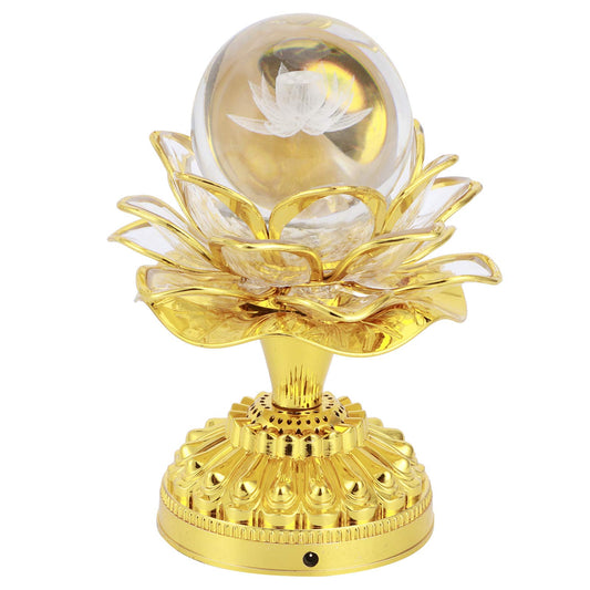 Zerodis Buddha Lotus Lamp, 7 Colorful LED Buddhist Light with Battery Operated Buddha Hall Supplies for Home Cabinet Meditation Altar Decor