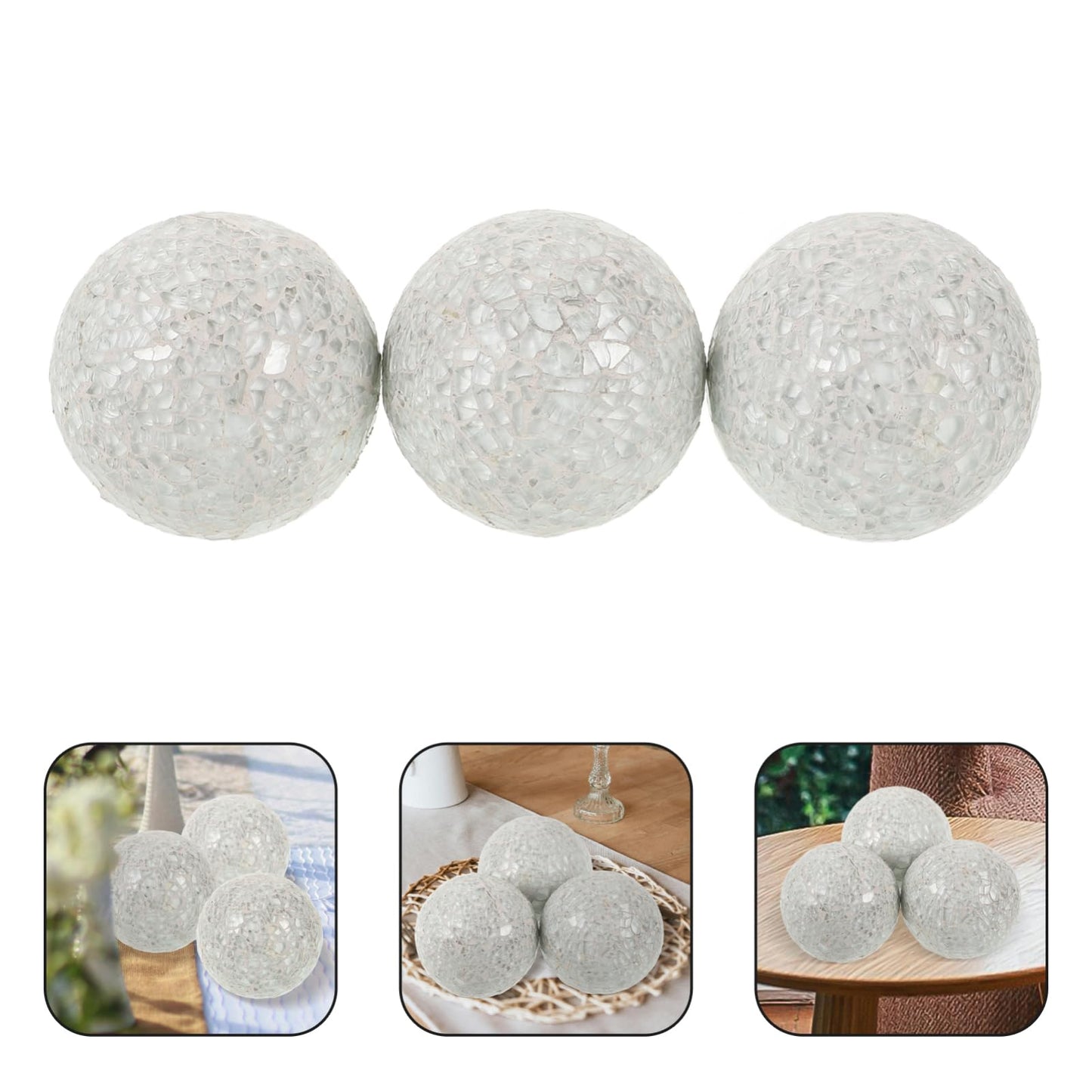 Alipis Decorative Balls 3.14 Inch Sphere Ornaments Set of 3 Lightweight Foam Tabletop Decor for Home Wedding Party Centerpieces Indoor Outdoor Display