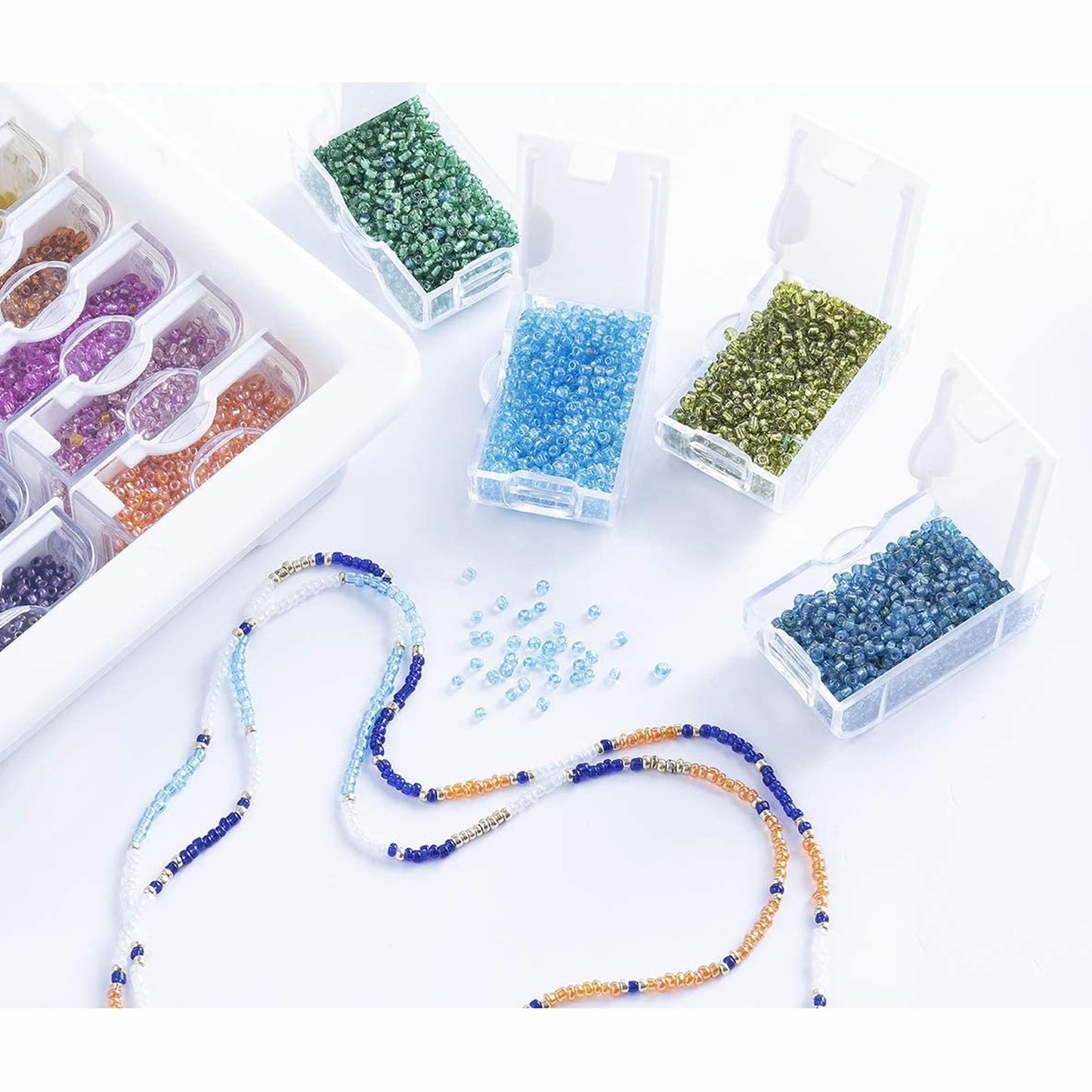 Elizabeth Ward Bead Storage Solutions 13 Piece Bead Clear Organizing Storage Containers for Small Beads, Crystals, Fasteners, and More, Tiny