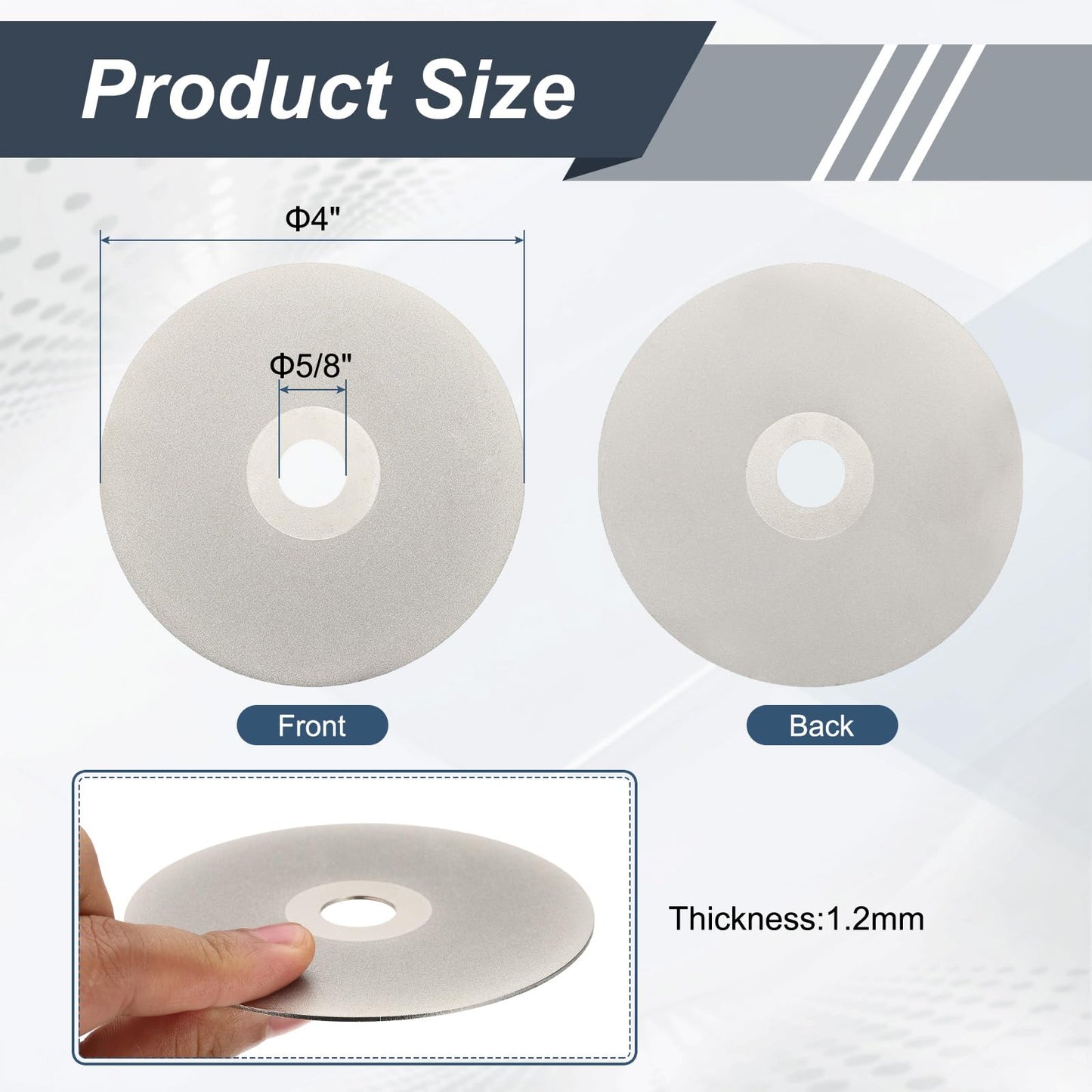 WorkBless 5PCS Diamond Flat Lap Disc Set 4" x 5/8" Arbor 80/120/240/320/600 Grit Grinding Wheel for Cutting or Sanding Stone