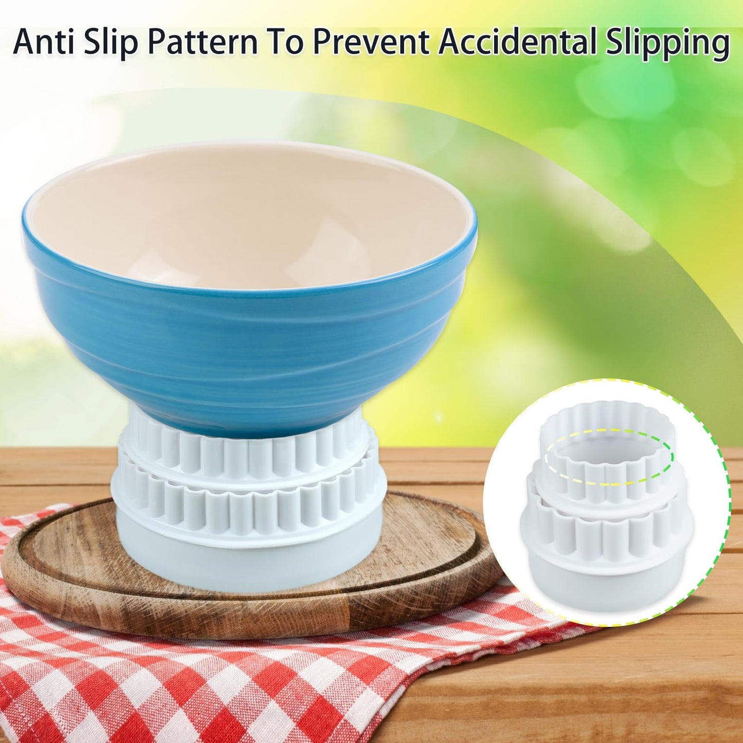 KFAREJGOAE 12 Pieces Display Stands for Pyrex Round Bowls Risers for Pyrex Bowls Stacker Stacking Rings for Cabinet White