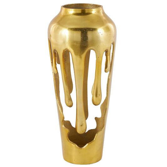 Deco 79 Aluminum Metal Abstract Vase, Vase 8" x 8" x 19", Gold