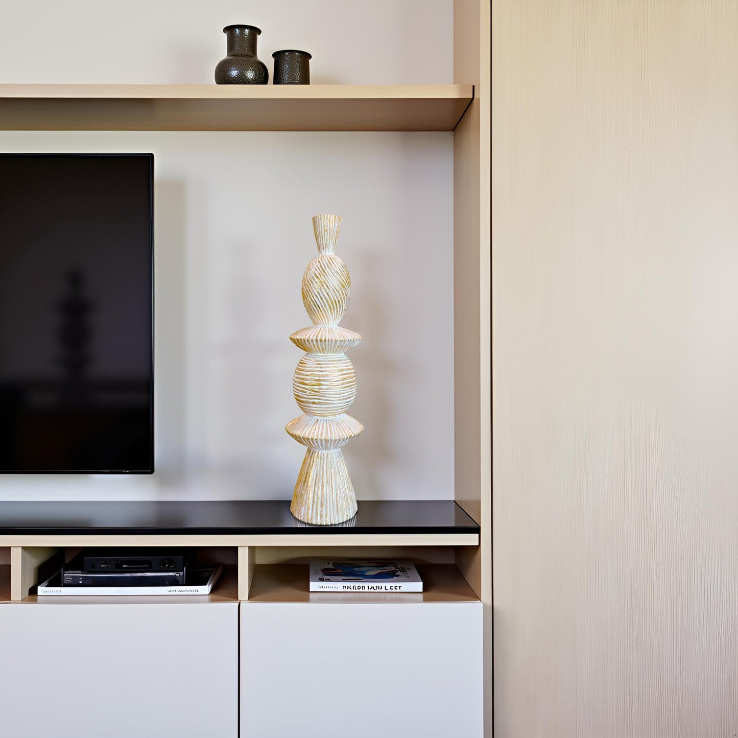 LAIKEARTS 15" Modern Abstract Tower Decorative Sculpture, Chess Sculptures,Home Decor,Coffee Table Statues,Shelf Top Decor Aesthetics,Dining Living Room Desk Decor
