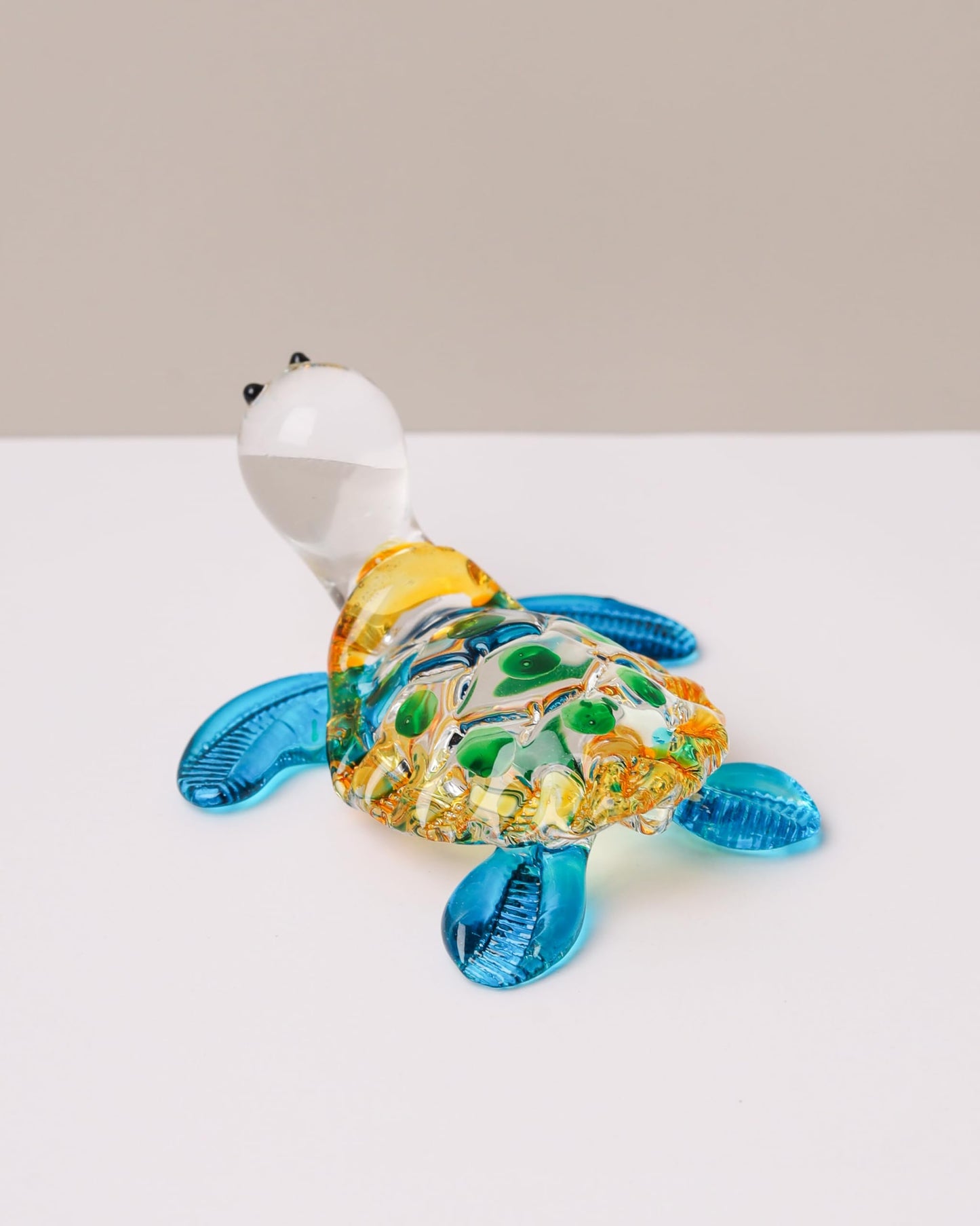 Hand Blown Art Glass, Sea Turtle Animal Figurine – Decorative Home Décor Collectible, Display Only, Unique Decorative Gift,Turtle Art Glass Blown. (N0053)