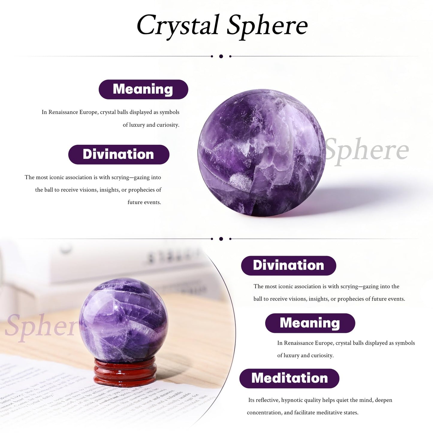 Rockcloud Natural Blue Celestite Crystal Ball with Acrylic Stand Polished Decorative Sphere Figurine Sculpture for Divination, 2.79-3.14 Inches