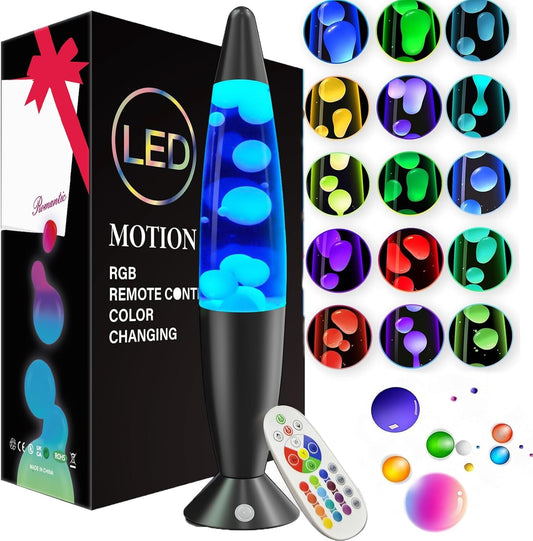 AONESY Liquid Motion Lamp with Timer 16 Inch, Large Color Changing Mood Light with Auto Shut Off & Remote, Retro Bedroom Decor for Teens Adults Dorm Room, Calming Gift