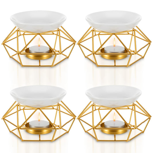 4 Pcs Romantic Essential Oil Burner Black Metal Wax Melt Bird Nest Style Tealight Wax Warmer Delicate Tealight Candle Holder Candle Tart Burne Home Wedding Decoration