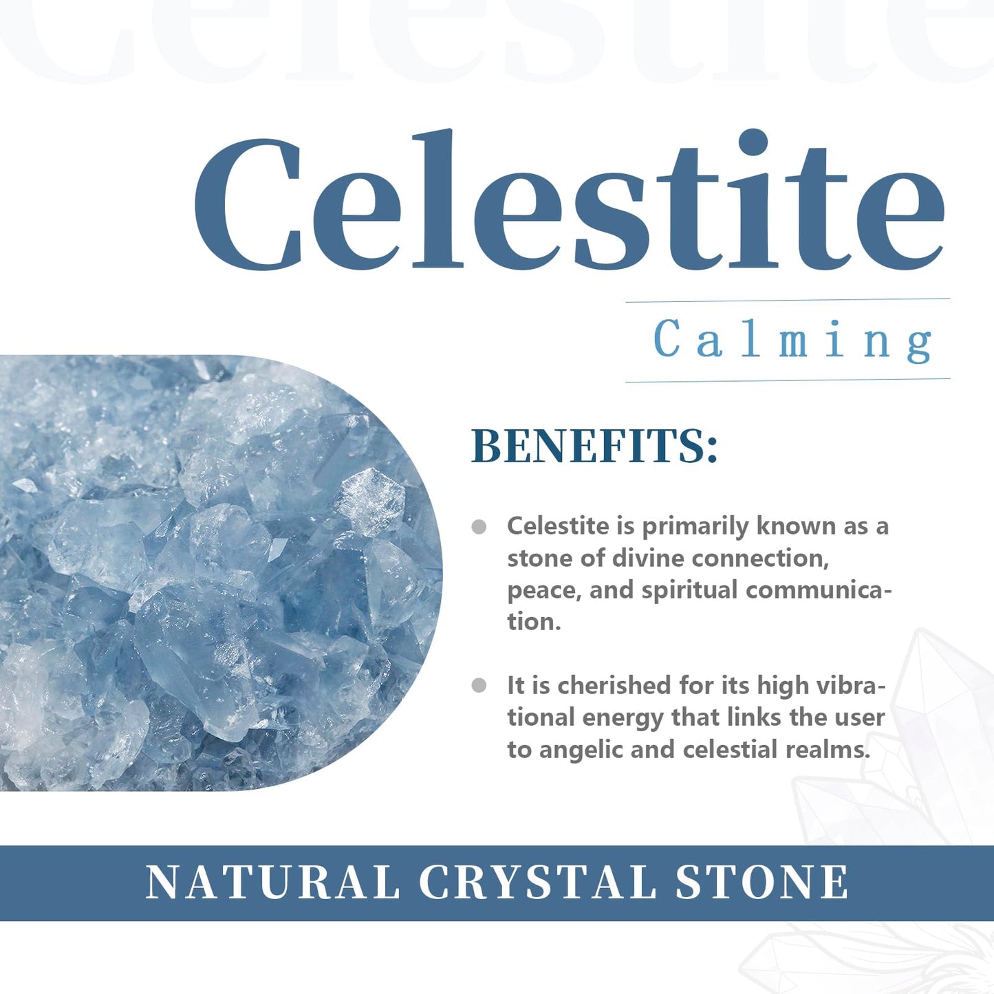 Rockcloud Natural Blue Celestite Crystal Egg Sphere with Wood Stand, Polished Stone Egg Figurine Ornament Decoration for Meditation, 30-39mm