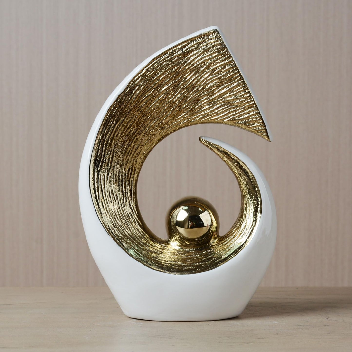 HAUCOZE Abstract Statue Figurine Modern Art Sculpture Home Decor Ceramic Ornament Gift for Living Dining Room Bedroom 10 Inch