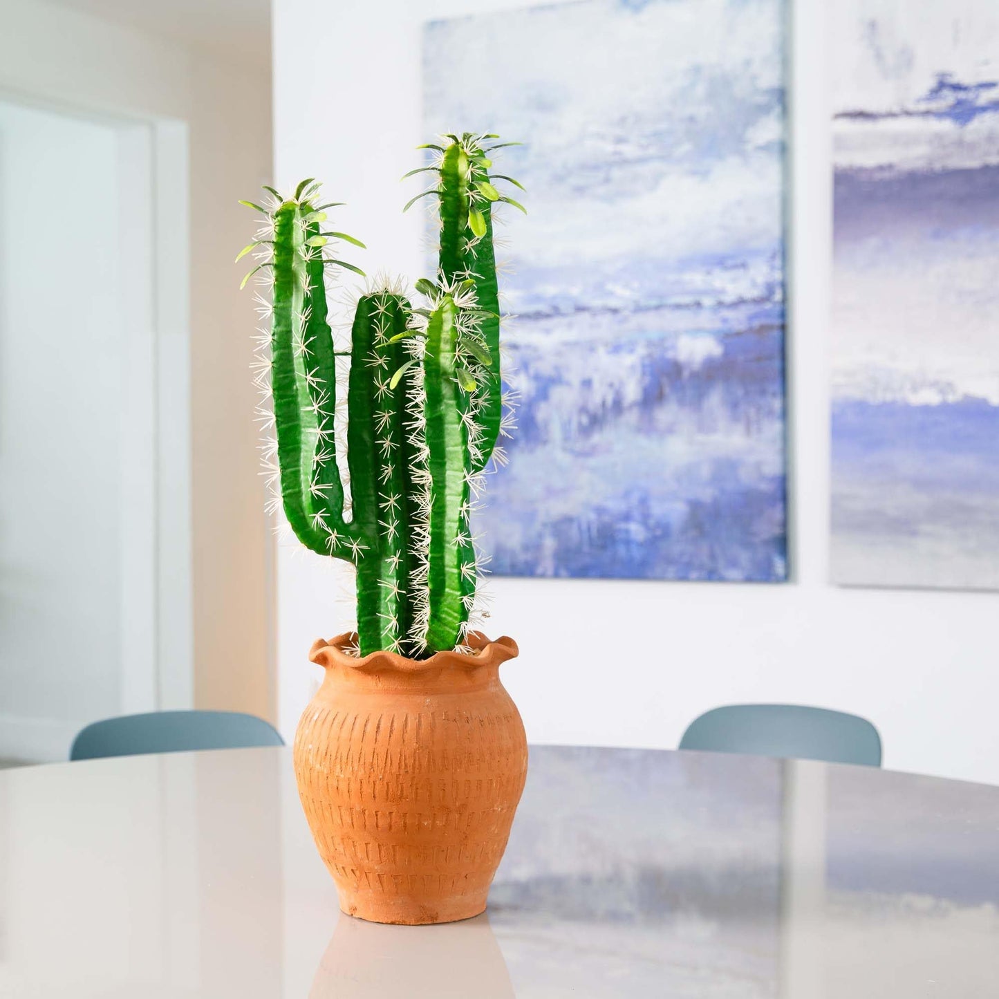 Nearly Natural 28in. Artificial Cactus in Terracotta Planter