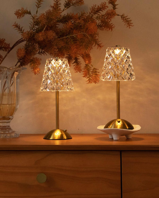 JIGFGGE Set of 2 Rechargeable Cordless Table Lamps – 12 Inch Touch Control Desk Lamps, Battery Powered Small Night Light for Bedroom, Living Room, Home Office (Gold)