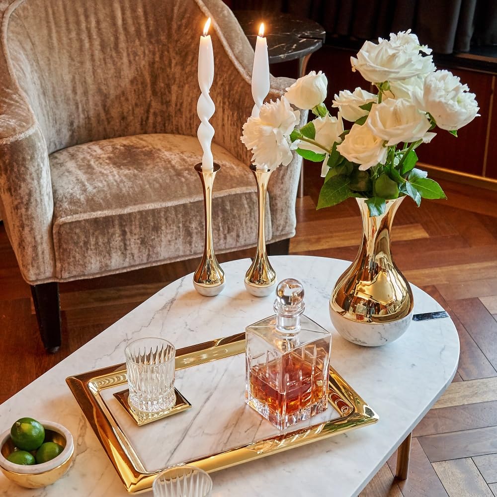 Anna New York Dual Vase: Carrara Gold