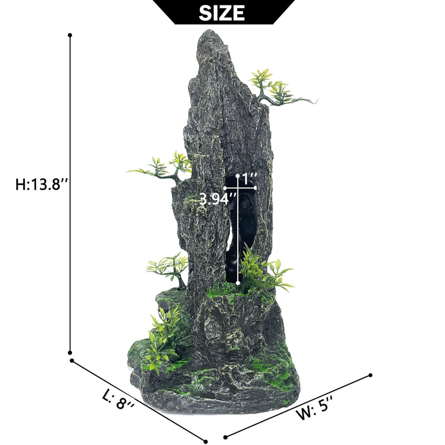 VMCN Aquarium Decoration Large and Tall for Fish Tank Rock Thematic Ornaments Aquarium Mountain View Stone Ornaments Aquarium Decor Tree House Cave Fish Tank Landscape - Extra Large