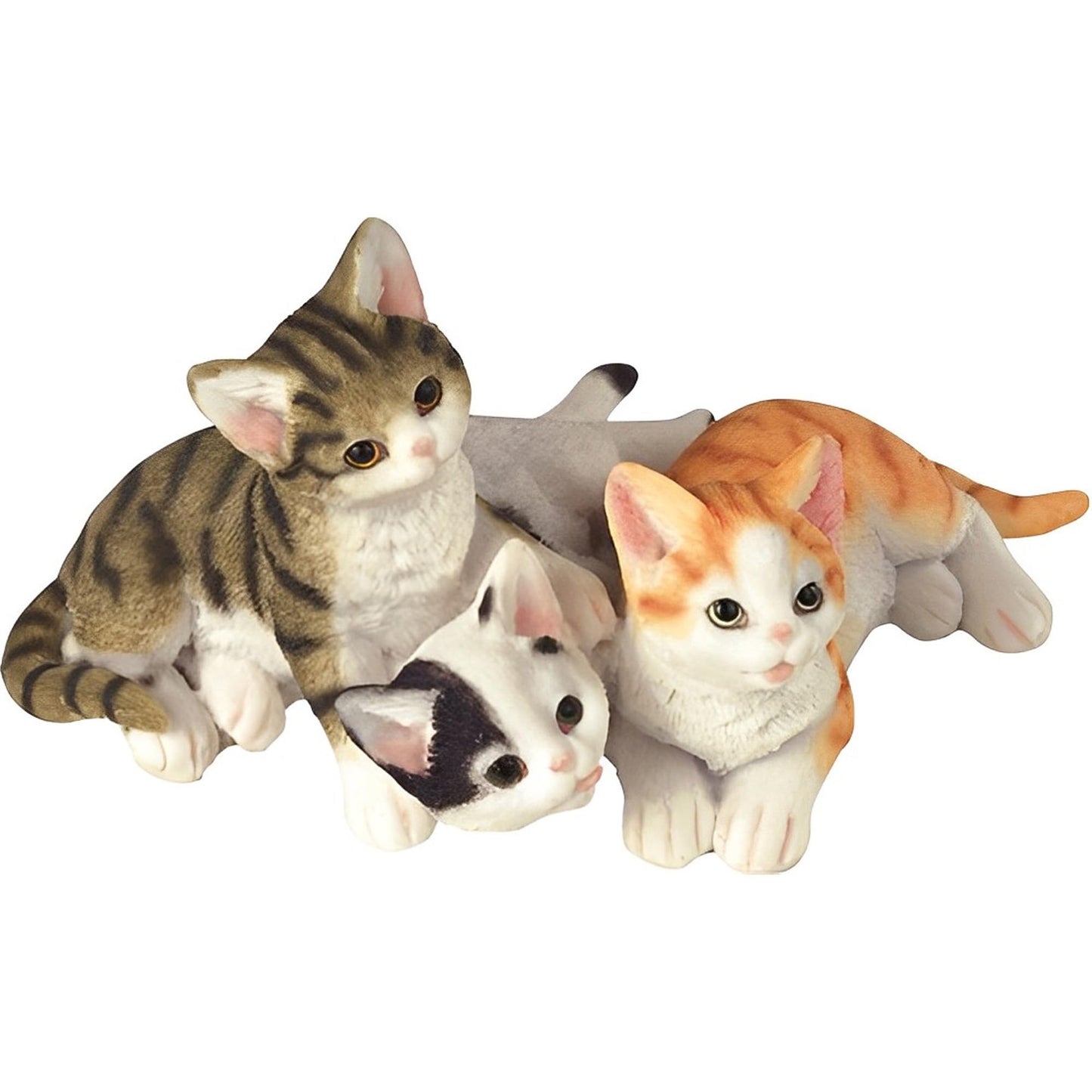 ICE Armor 3.5" H Lying Wabansia Tuxedo and Tabby Cats Figurine, Multicolor (78GSC18054)