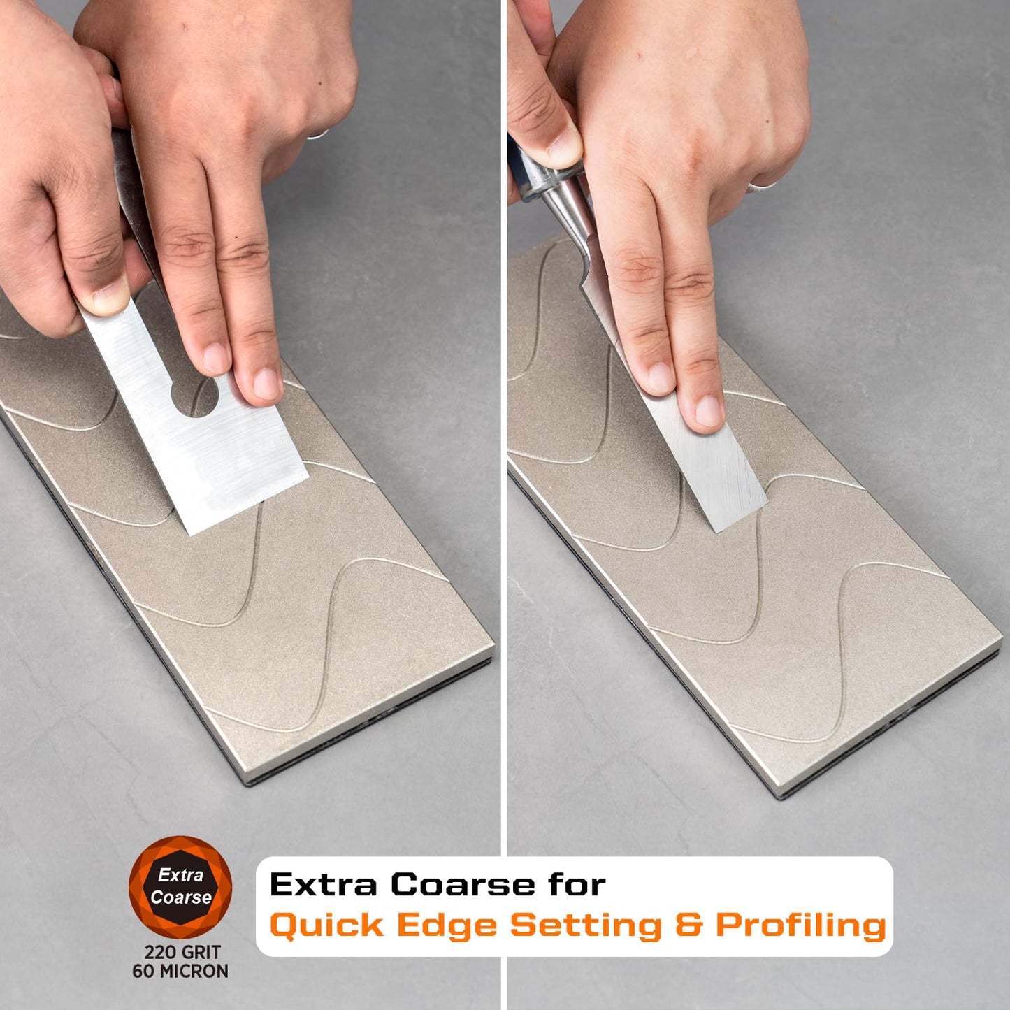 SHARPAL 145H 10 x 4 Inch Diamond Lapping Plate, Whetstone Flattener, Extra Coarse 220 Grit for Coarse Sharpening and Flattening Stones, Fix & Re-levelling, Premium Fathers Day Gift