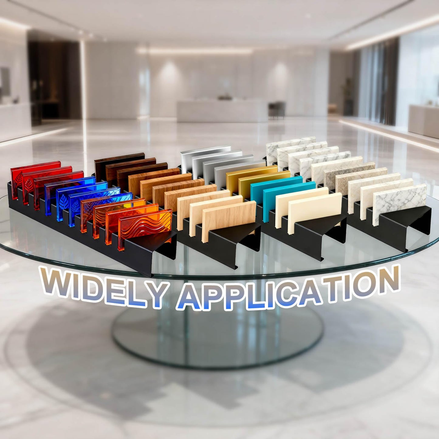 Heavy Duty Tile Sample Organizer & Display Rack, 10-Slot Carbon Steel Small Tile Stand Organizer for Ceramic & Flooring Samples, Countertop Organizer for Retail Stores, Showrooms & Exhibitions
