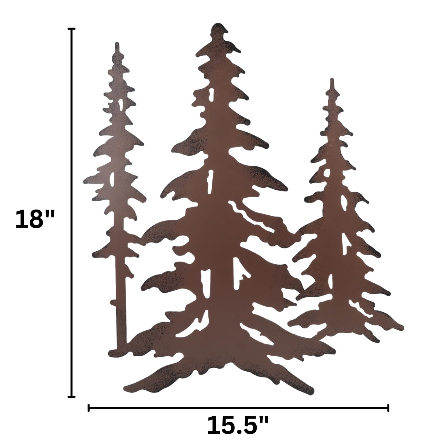 Needzo Rustic Metal Trees Wall Decor, Distressed Forest Themed Accessory for Cabin or Farmhouse, 15.5x18 Inches