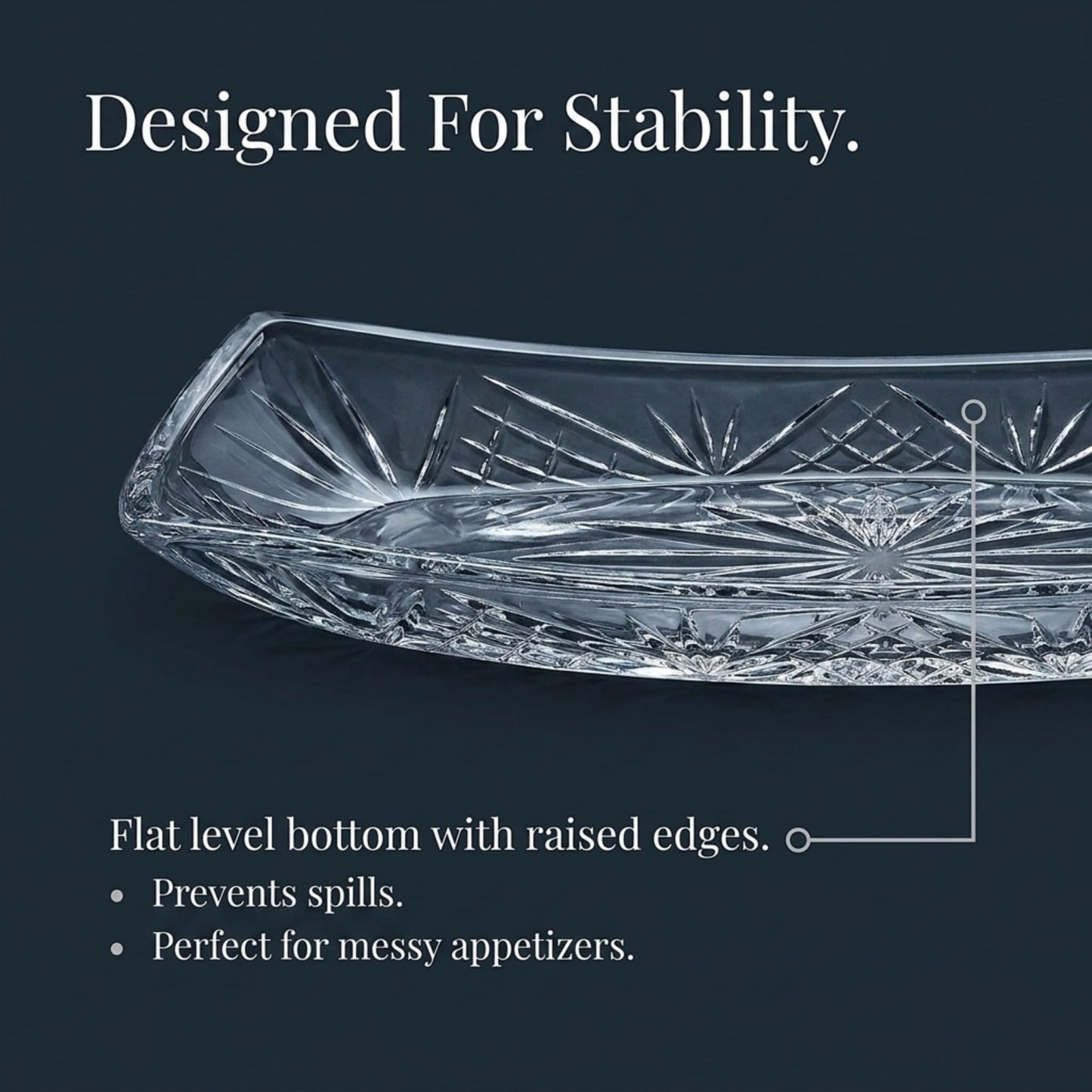 Godinger Serving Tray Platter, Crystal Glass Display Tray, 12"x 5", Dublin Collection