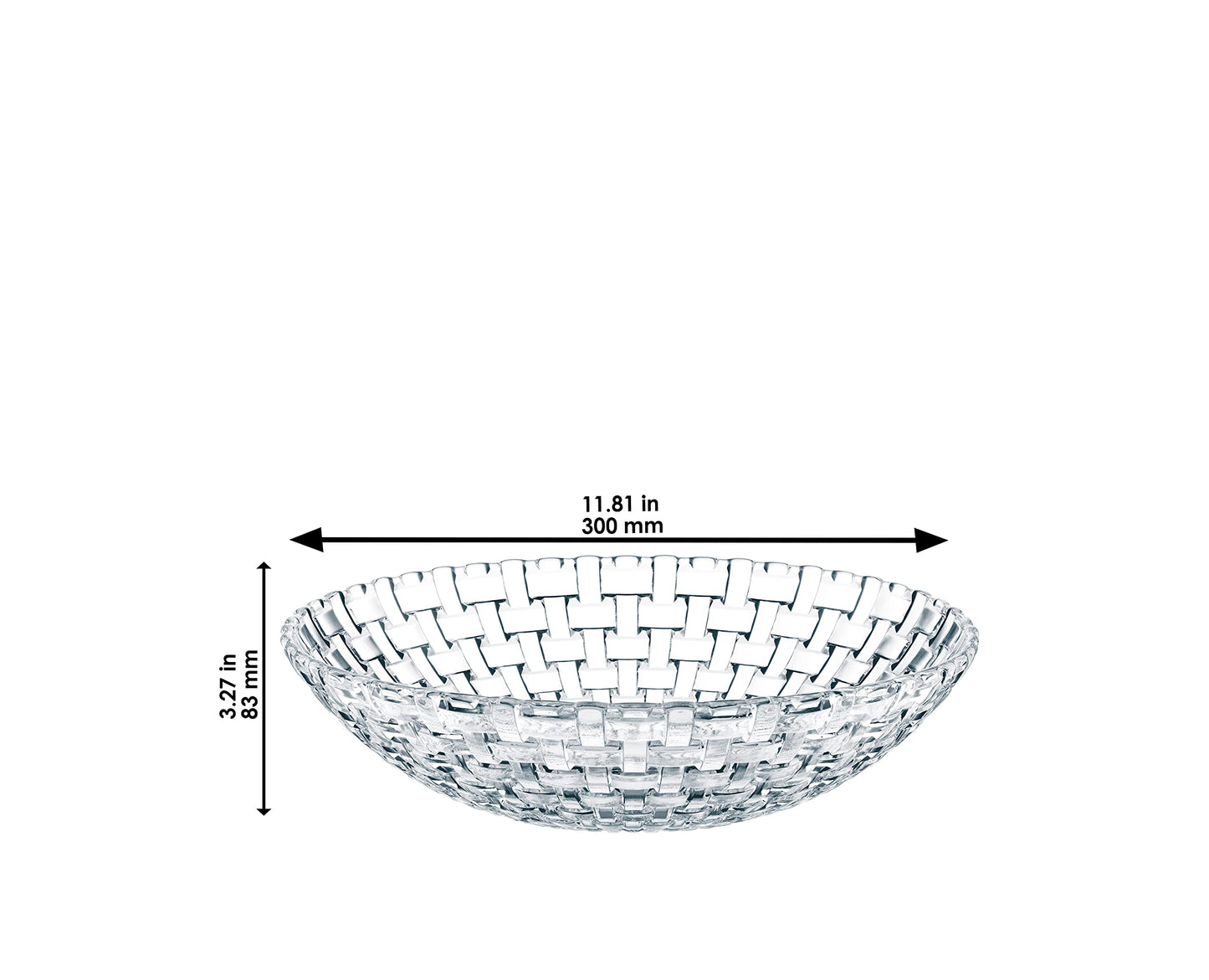 Nachtmann Bossa Nova Collection Crystal Bowl | 11 Inch Glass Serving Bowl for Salads, Fruit, and Home Décor | Made of Clear Crystal Glass | Dishwasher Safe