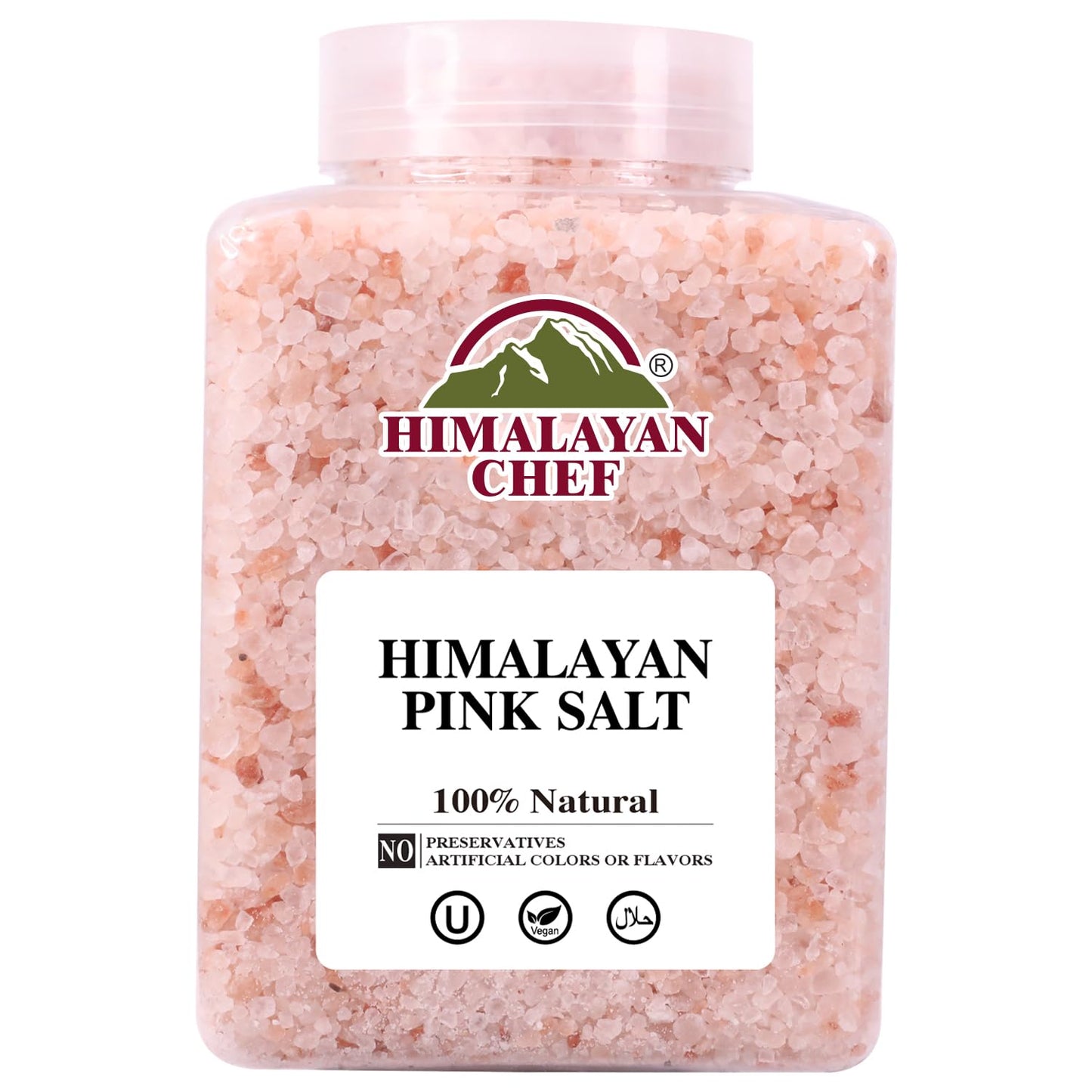 Himalayan Chef Himalayan Pink Salt 80oz (2.26kg), Non-GMO, Kosher, Coarse Grain, Nutrient and Mineral Dense for Health, Gourmet Pure Crystal Pink Salt for Grinder
