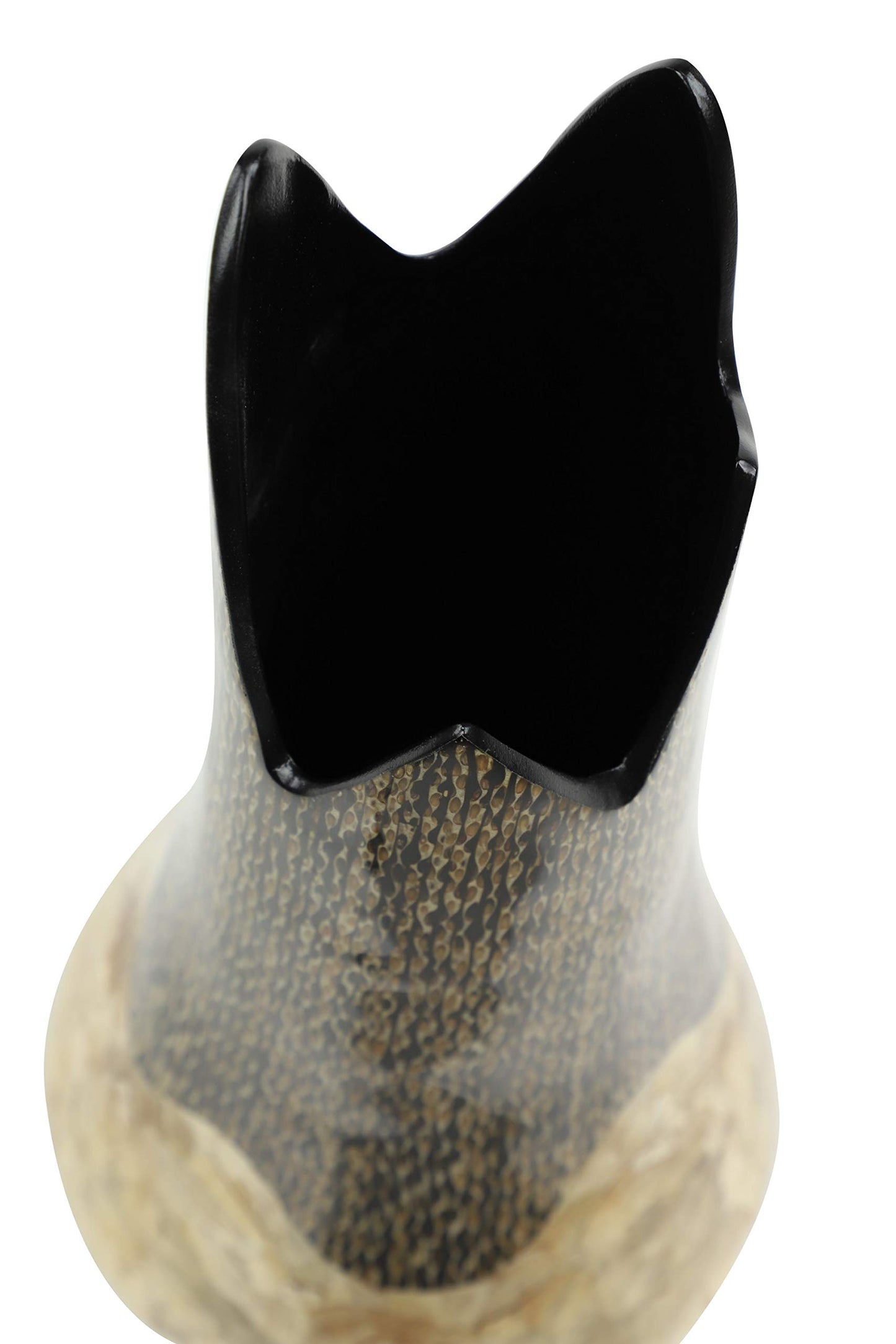 Deco 79 45180 Large Resin Vase w/Gold Capiz Shell & Vervain Inlay, 7” x 19”, Medium
