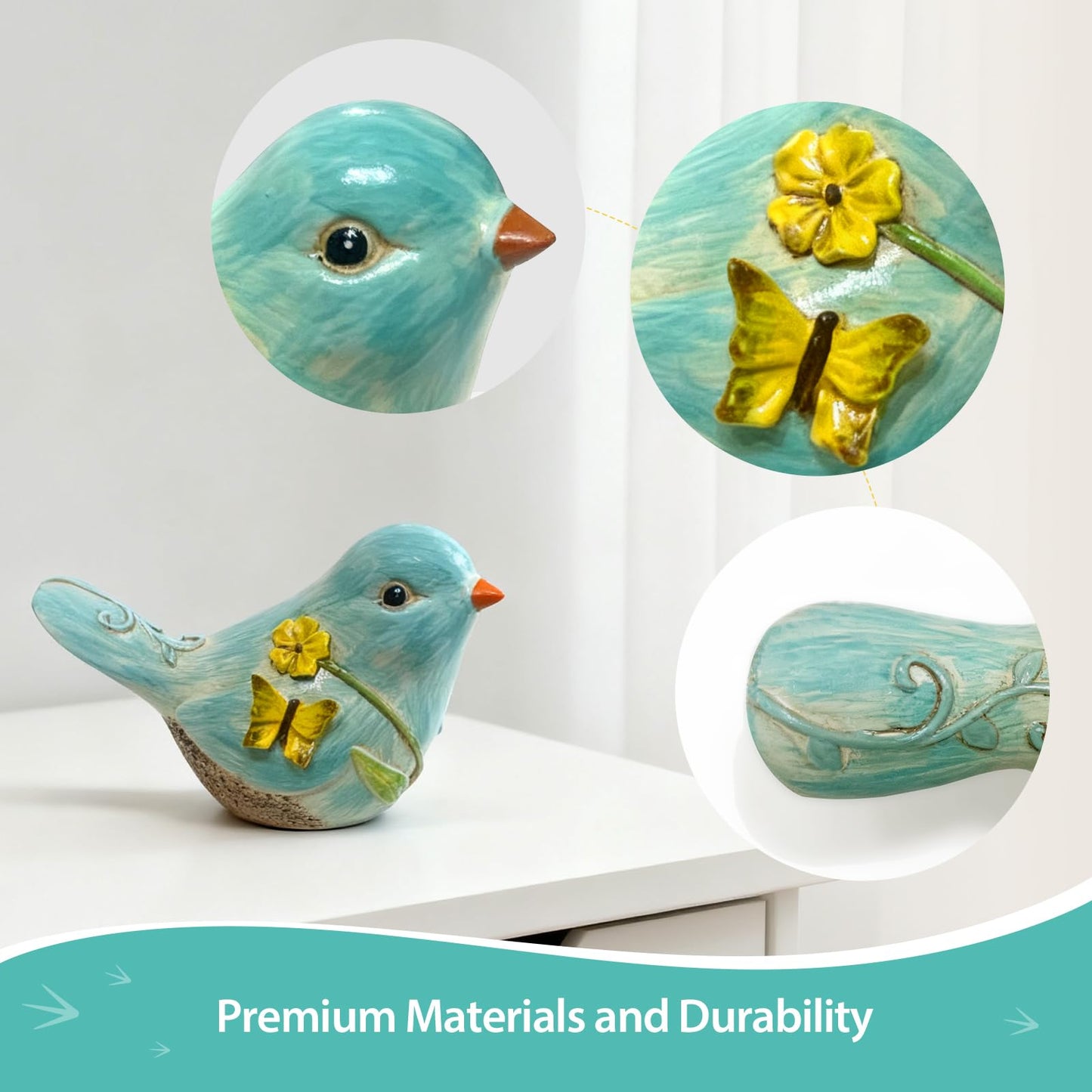 GZVDYG Home Shelf Decor, Blue Bird Statue