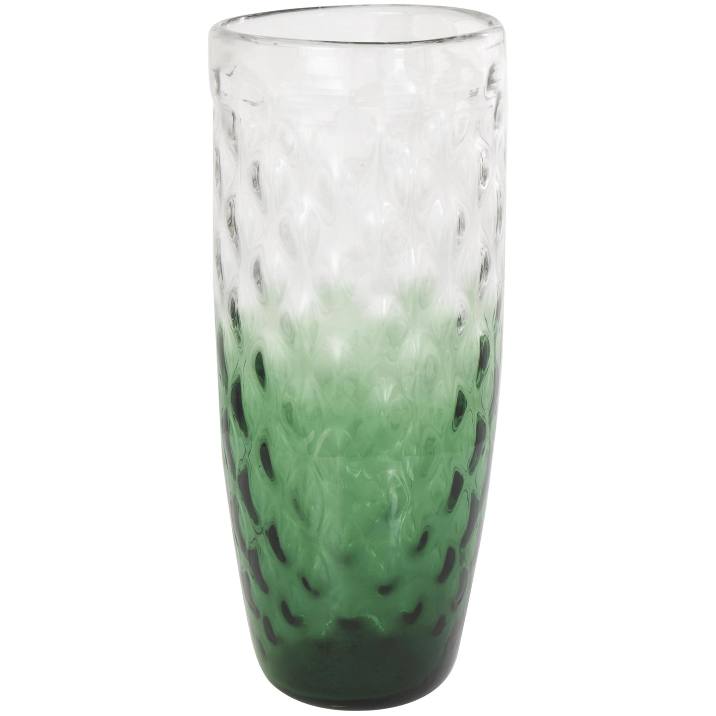 Deco 79 Glass Handmade Decorative Vase Ombre Centerpiece Vase, Flower Vase for Home Decoration 9" x 9" x 20", Green