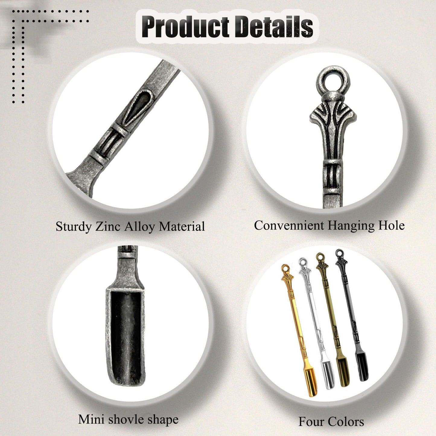40 PCS Mini Spoons, Tiny Metal Mini Shovel Spoons for Powder, Metal Spoon Power Scoop Tableware Charm Kitchen Pendant Spoon for Measuring Spices,Herbs,Powder,Coffee,Sugar