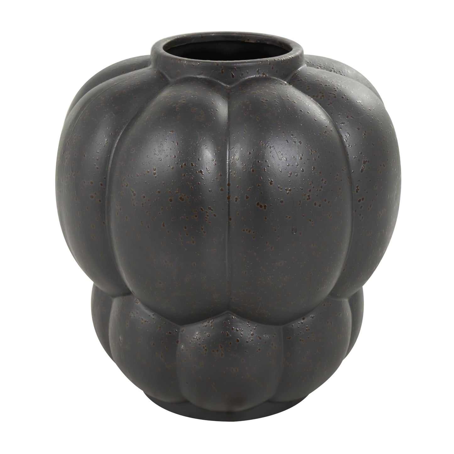 Deco 79 Ceramic Decorative Vase Wide Bubble Inspired Centerpiece Vase with Distressed Speckled Texturing, Flower Vase for Home Decoration 10" x 10" x 11", Black