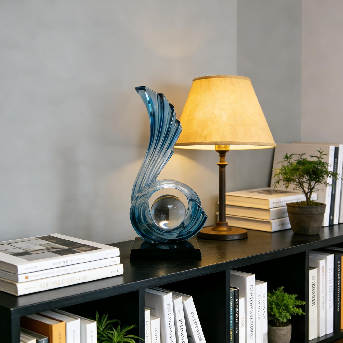 AWNR Gold Abstract Digit Statue Accent Decor, Adornos para Sala Modernos Shelf Decor Aesthetic for Coffee Table, Modern Home, TV Stand, Men's Bedroom, Coffee Table, Console Table (Abstract Blue 6)
