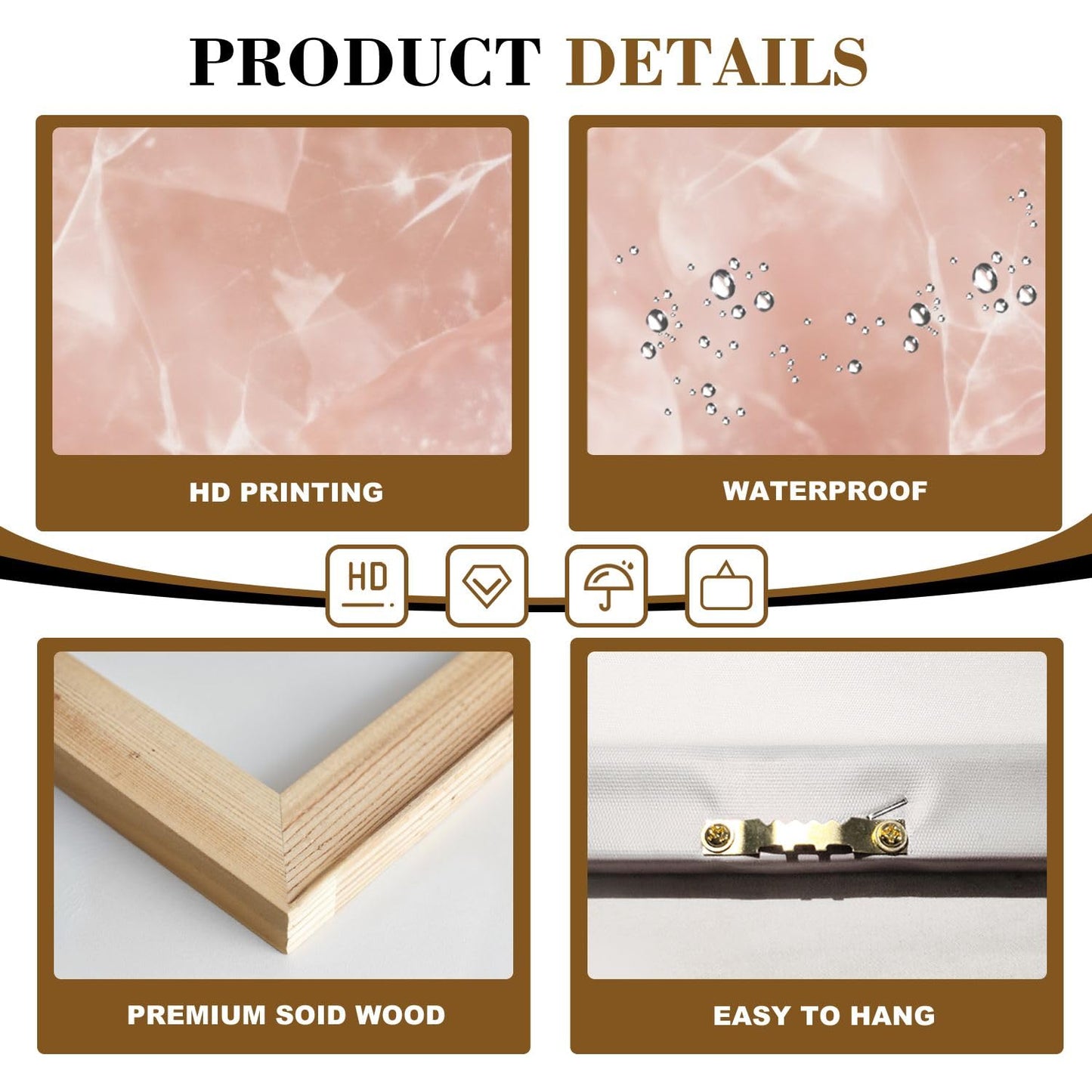Canvas Wall Art Prints Himalayan pink salt rock from whole solid crystal block Large Framed Artwork Wall Paintings Pictures Posters 24"x36" Home Decor for Living Room Office Bedroom