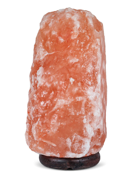 Himalayan Secrets Large Salt Lamp - Natural Pink Crystal with Wooden Base - Dimmer Cord and Bulb Included (25-30 LBS)