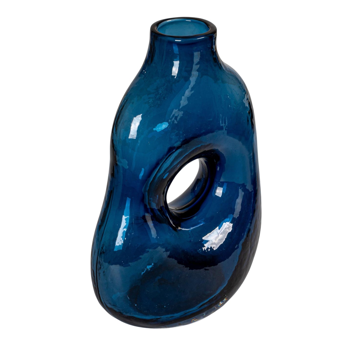 Bloomingville Glass Abstract Vase, Blue