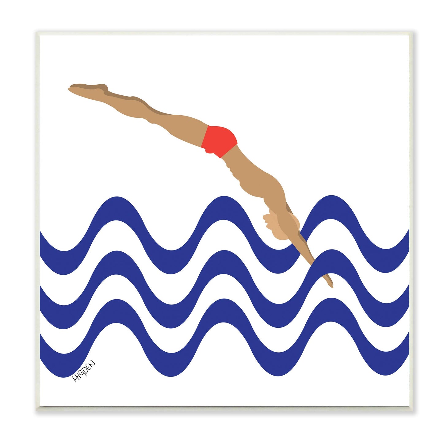 Stupell Industries 'Male Diver Abstract Blue Waves'| Wall Plaque Art