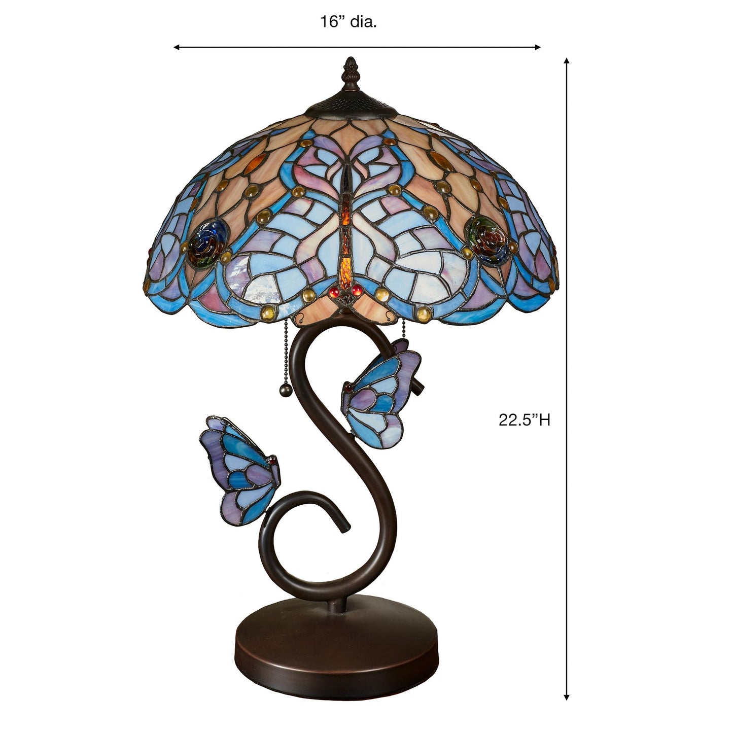 Touch of Class Butterfly Dreams Tiffany Style Table Lamp