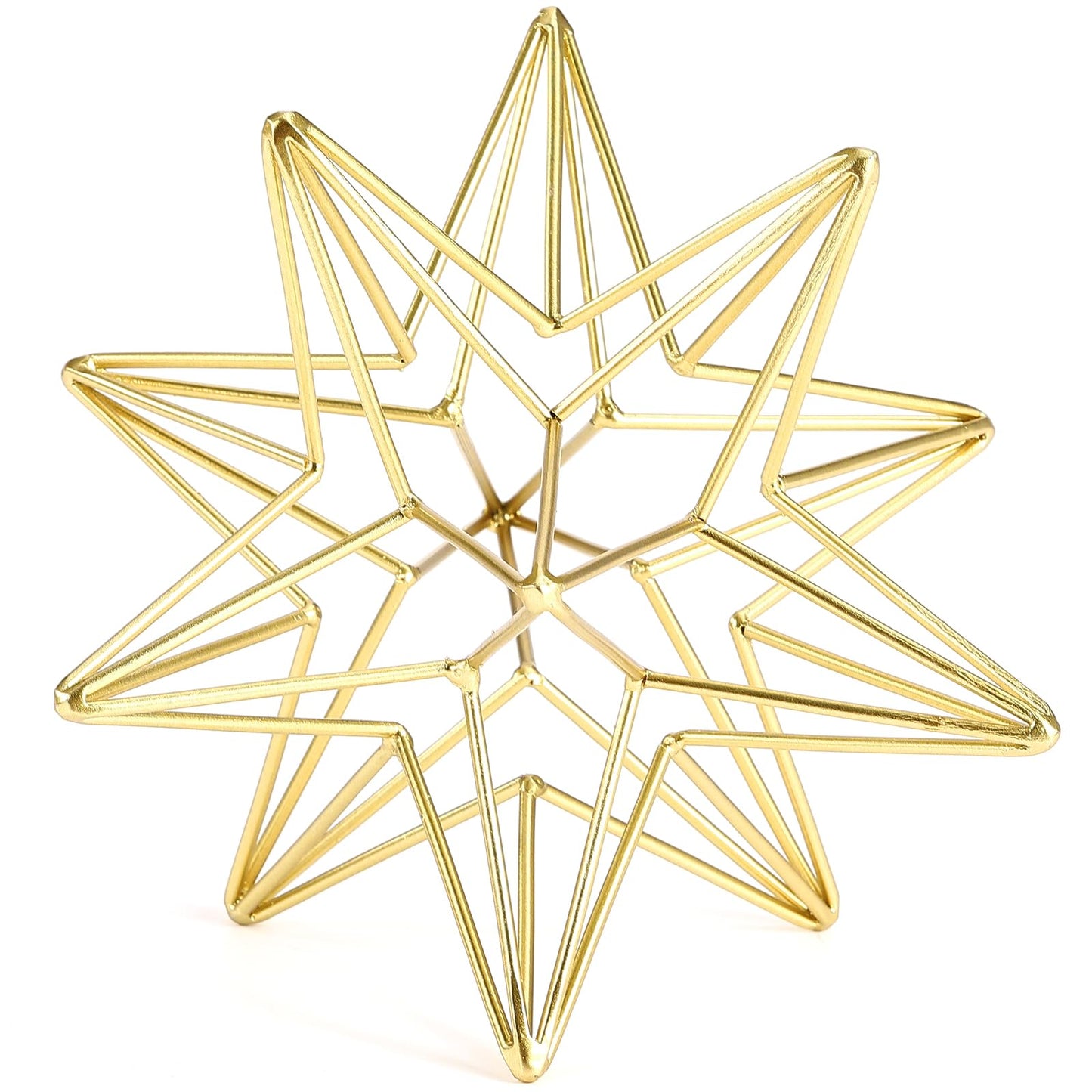 MOCOME 7 Inches Gold Decorative Sphere, Metal Gold Starburst Tabletop Sculpture Decor, Metal Geometric Sculptures Home Decor, Abstract Tabletop Decorative Ball for Home Decor