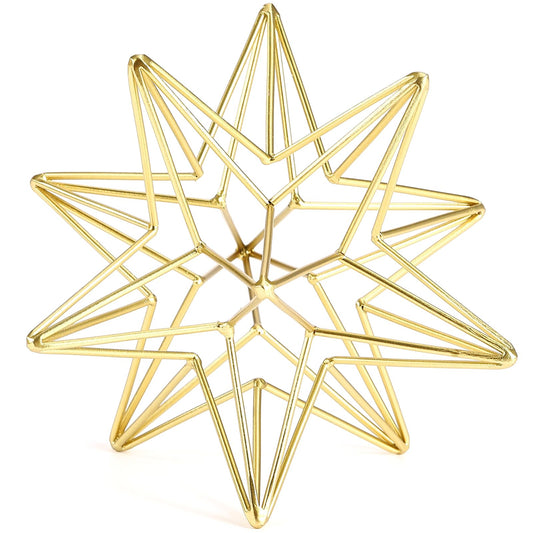 MOCOME 7 Inches Gold Decorative Sphere, Metal Gold Starburst Tabletop Sculpture Decor, Metal Geometric Sculptures Home Decor, Abstract Tabletop Decorative Ball for Home Decor