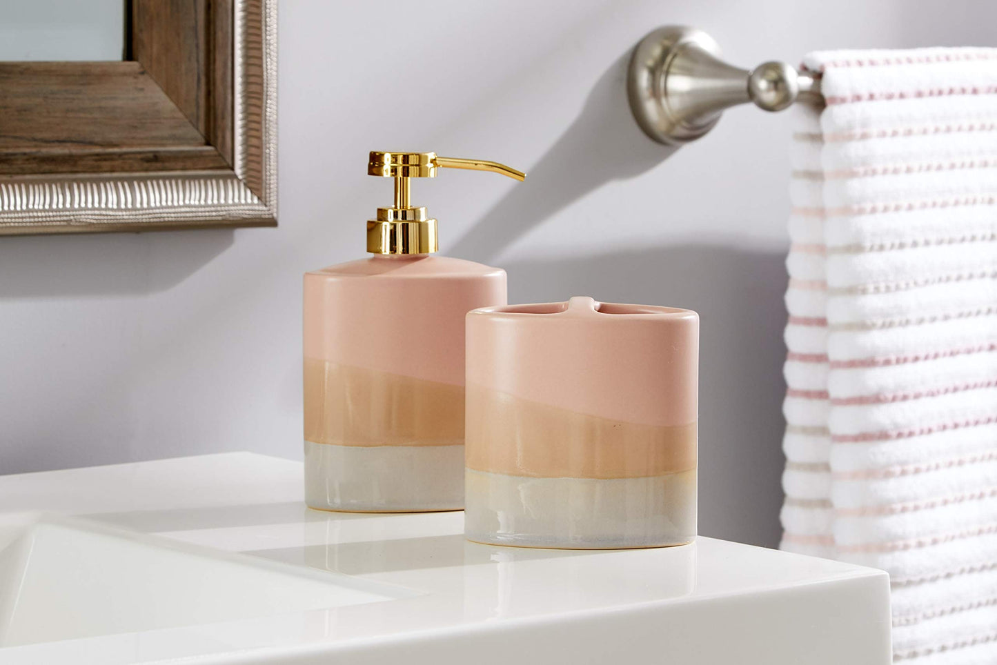 SKL Home Alanya Toothbrush Holder, Blush