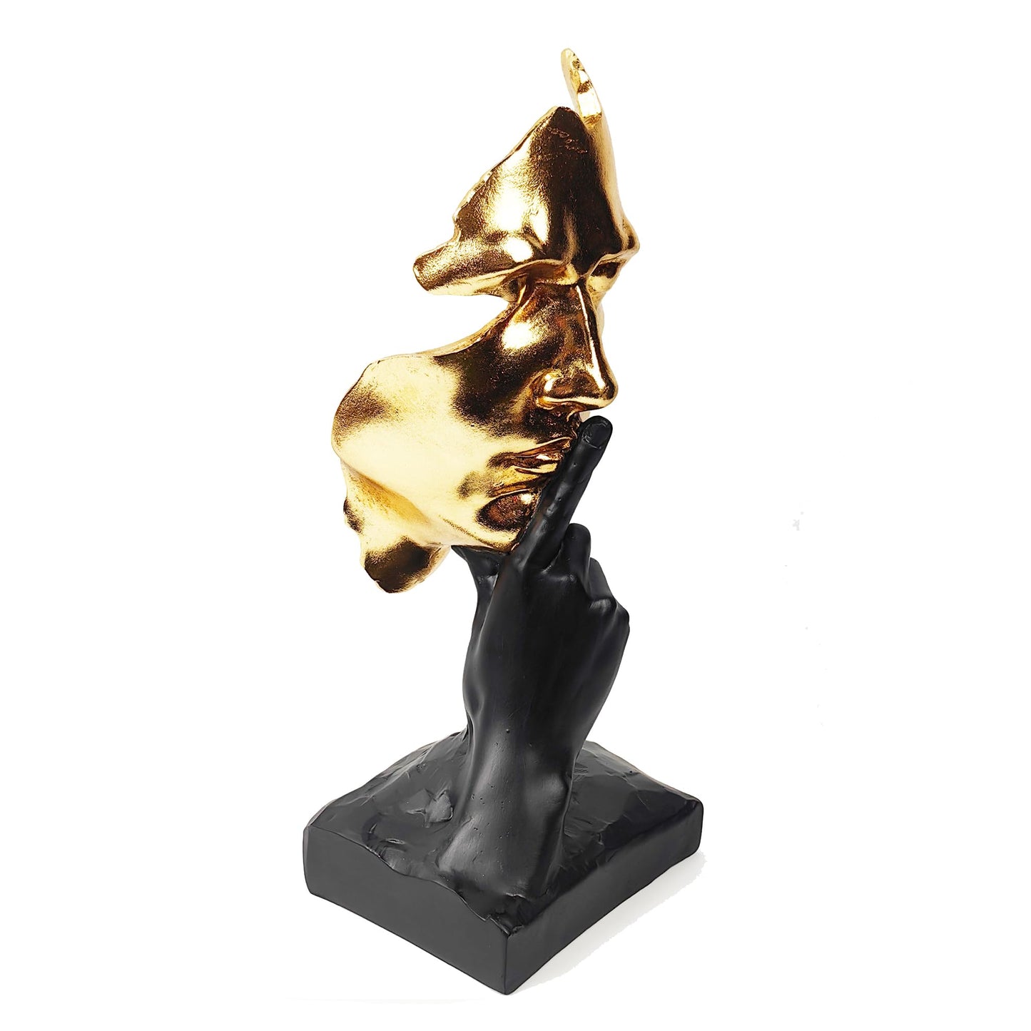 EPTUEGA ﻿Thinker Statue-Silence is Gold-Abstract Art Figurine Decor - 12" H No Hear No See No Speak Modern Home Resin Sculptures Decorative Objects Decor for Home Office Bookshelf Desktop